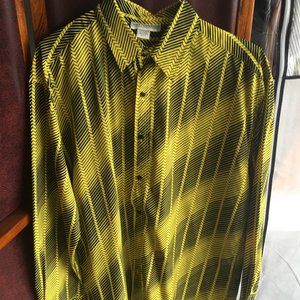80's black and yellow (steelers) button down. L